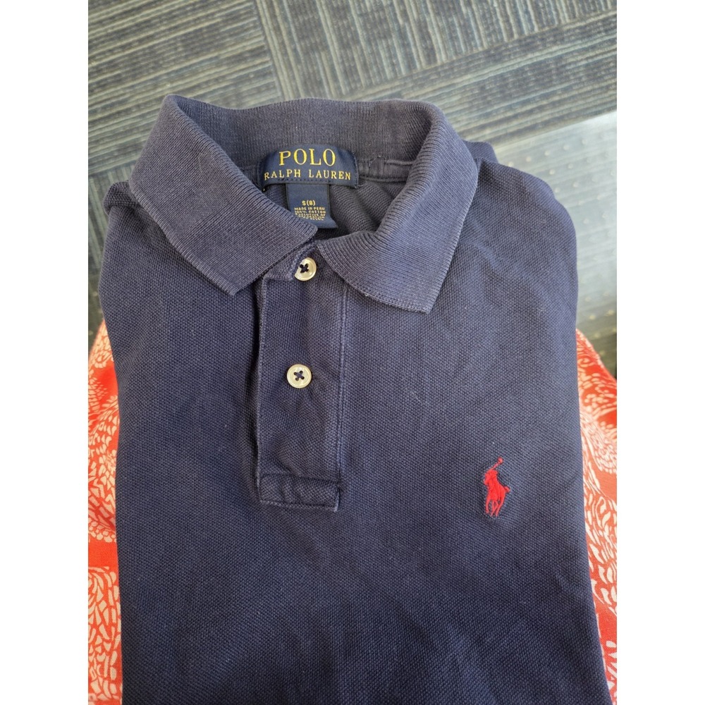 Polo Ralph Lauren Polo Shirt Boys Sz 8 Blue Classic‎ Fit Short Sleeve Pony Logo - Picture 9 of 9
